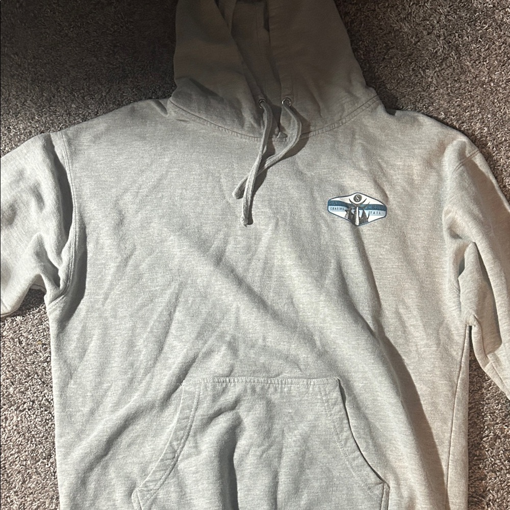 Salty Crew Light Gray Hoodie with Blue Eye Emblem